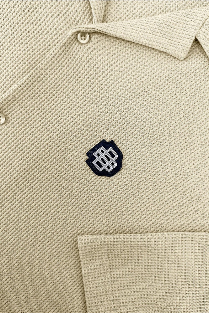 MONOGRAM WAFFLE SHIRT 1 125 3 33 BEIGE